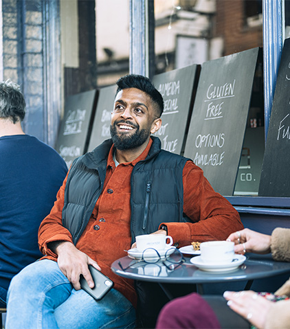 Man in a cafe