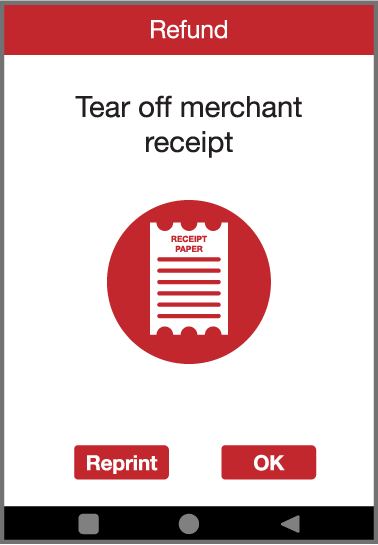 DX8000 screenshot Tear off merchant receipt
