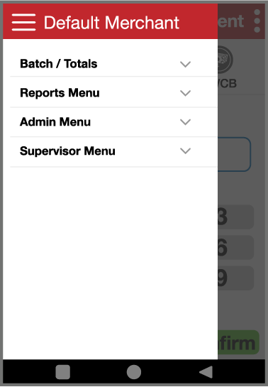 DX8000 screenshot default merchant menu