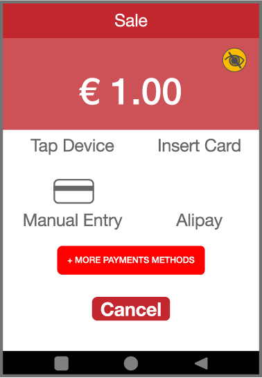 Manual entry option on payment screen